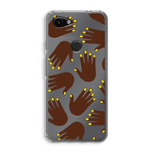 CaseCompany Hands dark: Google Pixel 3a Transparant Hoesje