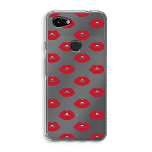 CaseCompany Lips: Google Pixel 3a Transparant Hoesje