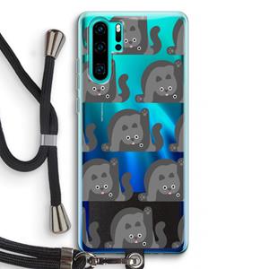 CaseCompany Cats: Huawei P30 Pro Transparant Hoesje met koord