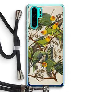 CaseCompany Carolinaparkiet: Huawei P30 Pro Transparant Hoesje met koord