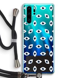 CaseCompany Eyes pattern: Huawei P30 Pro Transparant Hoesje met koord