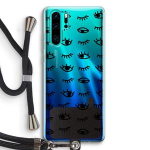 CaseCompany Eye pattern #2: Huawei P30 Pro Transparant Hoesje met koord
