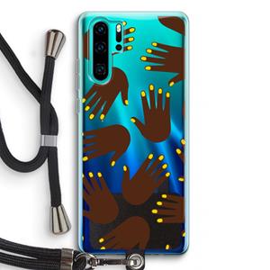 CaseCompany Hands dark: Huawei P30 Pro Transparant Hoesje met koord