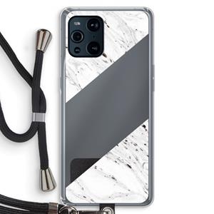 CaseCompany Biggest stripe: Oppo Find X3 Pro Transparant Hoesje met koord