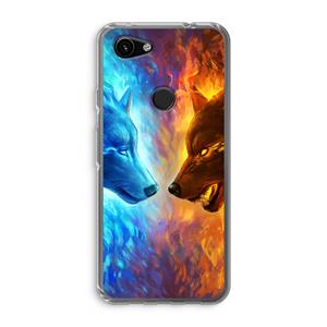 CaseCompany Fire & Ice: Google Pixel 3a Transparant Hoesje