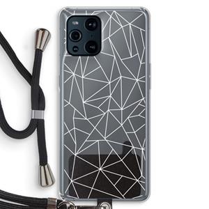 CaseCompany Geometrische lijnen wit: Oppo Find X3 Pro Transparant Hoesje met koord