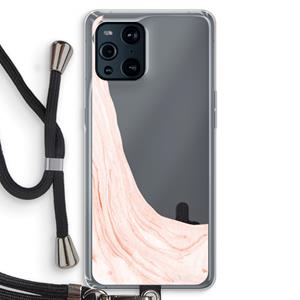 CaseCompany Peach bath: Oppo Find X3 Pro Transparant Hoesje met koord