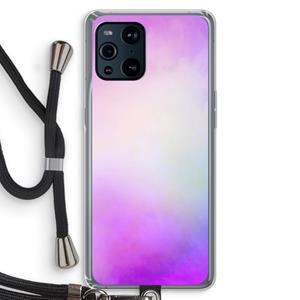 CaseCompany Clouds pastel: Oppo Find X3 Pro Transparant Hoesje met koord