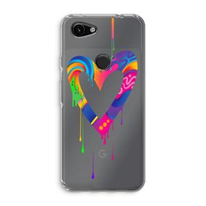 CaseCompany Melts My Heart: Google Pixel 3a Transparant Hoesje