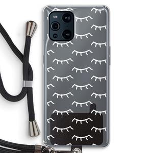CaseCompany Wimpers: Oppo Find X3 Pro Transparant Hoesje met koord