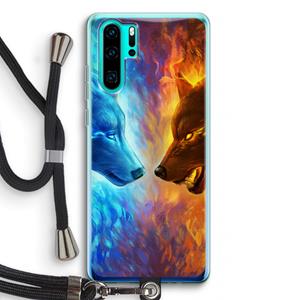 CaseCompany Fire & Ice: Huawei P30 Pro Transparant Hoesje met koord