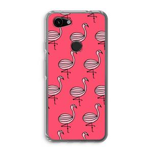 CaseCompany Flamingo: Google Pixel 3a Transparant Hoesje