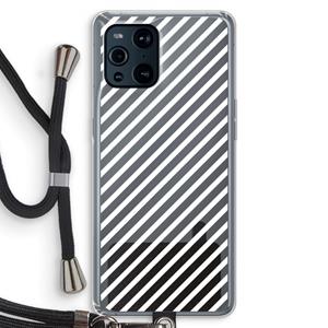 CaseCompany Strepen zwart-wit: Oppo Find X3 Pro Transparant Hoesje met koord