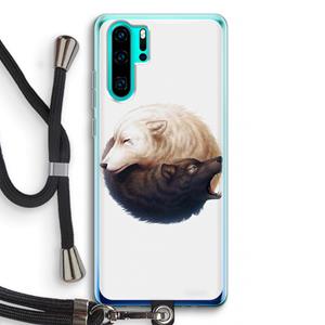 CaseCompany Yin Yang Wolves: Huawei P30 Pro Transparant Hoesje met koord