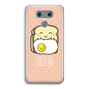 CaseCompany Sleep All Day: LG G6 Transparant Hoesje