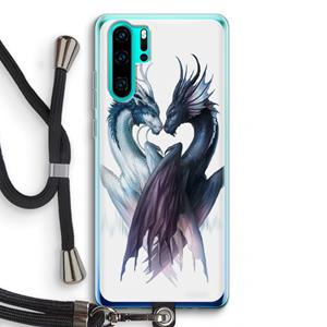 CaseCompany Yin Yang Dragons: Huawei P30 Pro Transparant Hoesje met koord