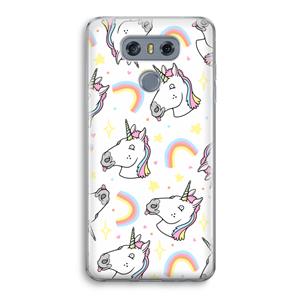 CaseCompany Rainbow Unicorn: LG G6 Transparant Hoesje