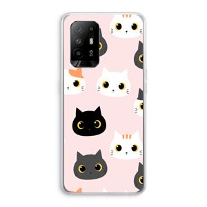 CaseCompany Katten: Oppo A94 5G Transparant Hoesje