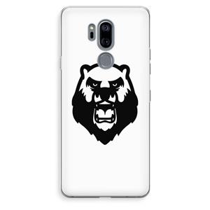 CaseCompany Angry Bear (white): LG G7 Thinq Transparant Hoesje