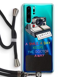 CaseCompany Smile: Huawei P30 Pro Transparant Hoesje met koord