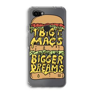 CaseCompany Big Macs Bigger Dreams: Google Pixel 3a Transparant Hoesje