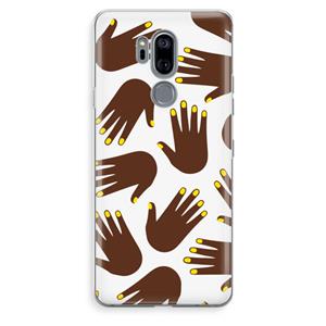 CaseCompany Hands dark: LG G7 Thinq Transparant Hoesje