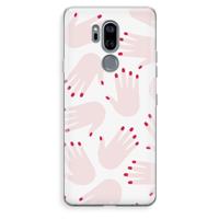 CaseCompany Hands pink: LG G7 Thinq Transparant Hoesje