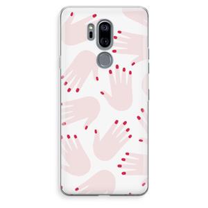 CaseCompany Hands pink: LG G7 Thinq Transparant Hoesje