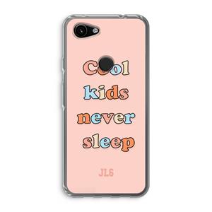 CaseCompany Cool Kids Never Sleep: Google Pixel 3a Transparant Hoesje