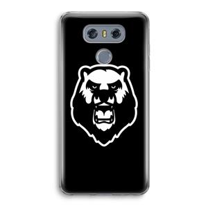 CaseCompany Angry Bear (black): LG G6 Transparant Hoesje