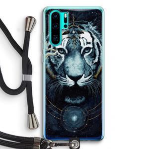 CaseCompany Darkness Tiger: Huawei P30 Pro Transparant Hoesje met koord
