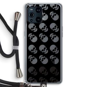 CaseCompany Musketon Skulls: Oppo Find X3 Pro Transparant Hoesje met koord