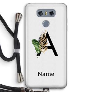 CaseCompany Charcoal Flora: LG G6 Transparant Hoesje met koord