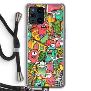 CaseCompany Vexx City: Oppo Find X3 Pro Transparant Hoesje met koord