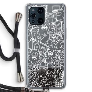 CaseCompany Vexx City #2: Oppo Find X3 Pro Transparant Hoesje met koord