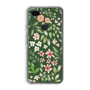 CaseCompany Botanical green sweet flower heaven: Google Pixel 3a Transparant Hoesje