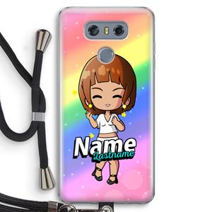 CaseCompany Chibi Maker vrouw: LG G6 Transparant Hoesje met koord