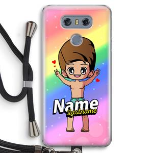 CaseCompany Chibi Maker man: LG G6 Transparant Hoesje met koord