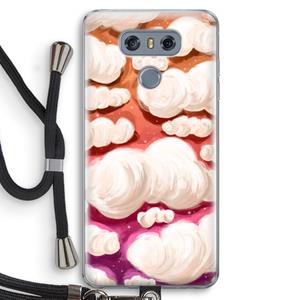 CaseCompany Katoen Wolken: LG G6 Transparant Hoesje met koord