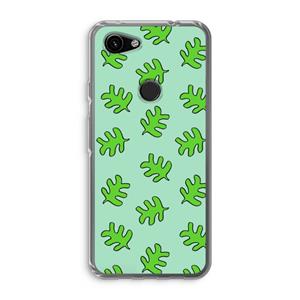 CaseCompany Groene blaadjes: Google Pixel 3a Transparant Hoesje
