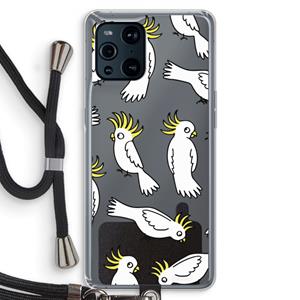 CaseCompany Papegaai: Oppo Find X3 Pro Transparant Hoesje met koord