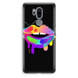 CaseCompany Lip Palette: LG G7 Thinq Transparant Hoesje