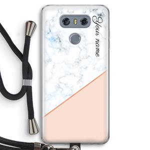CaseCompany Marmer in stijl: LG G6 Transparant Hoesje met koord