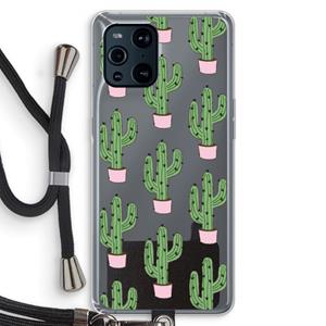 CaseCompany Cactus Lover: Oppo Find X3 Pro Transparant Hoesje met koord