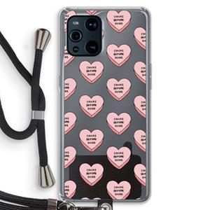 CaseCompany Chicks before dicks: Oppo Find X3 Pro Transparant Hoesje met koord