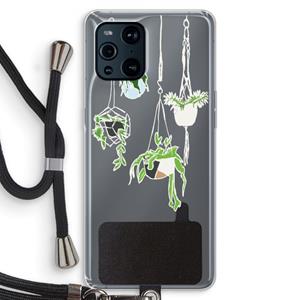 CaseCompany Hang In There: Oppo Find X3 Pro Transparant Hoesje met koord