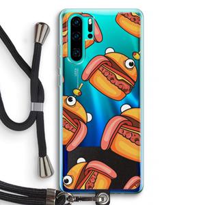 CaseCompany Hamburger: Huawei P30 Pro Transparant Hoesje met koord