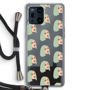 CaseCompany King Kylie: Oppo Find X3 Pro Transparant Hoesje met koord