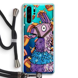 CaseCompany Loot Burger: Huawei P30 Pro Transparant Hoesje met koord