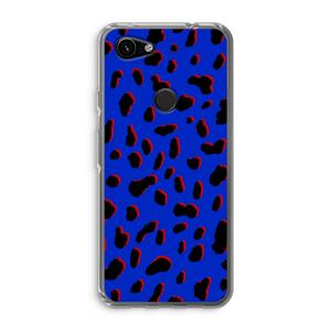 CaseCompany Blue Leopard: Google Pixel 3a Transparant Hoesje